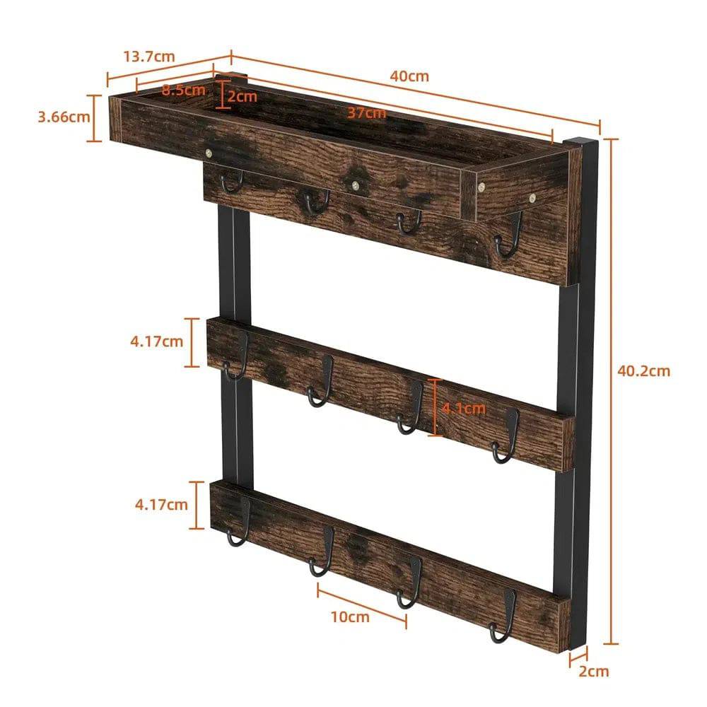 Wall Mounted Coffee Mug Holder with Shelf