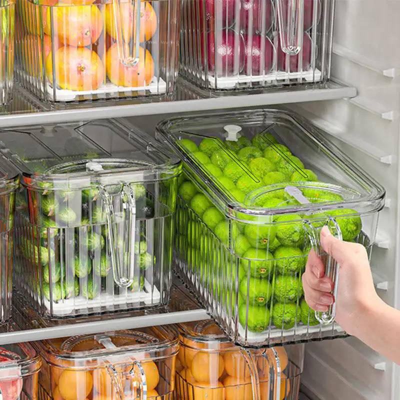 Refrigerator Storage Food Container with Drain Basket