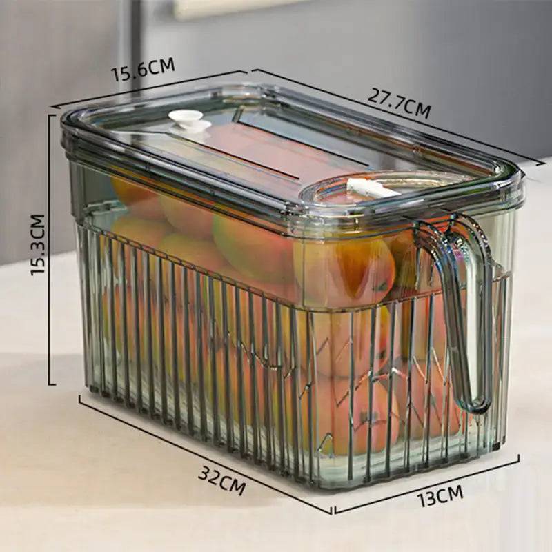 Refrigerator Storage Food Container with Drain Basket