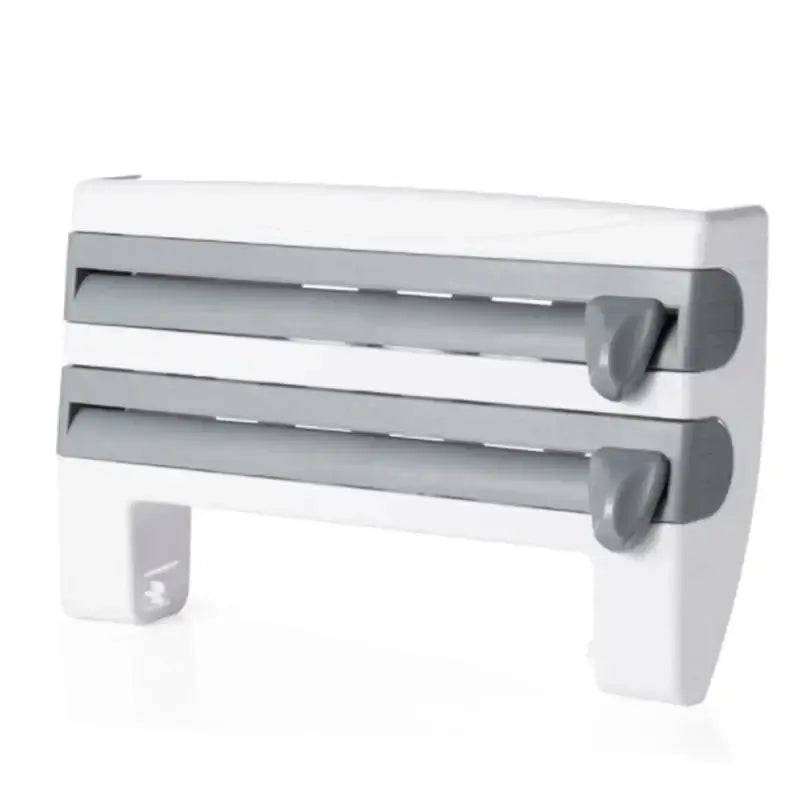 4-in-1 Wall-Mounted Cling Film Cutter & Paper Towel Holder