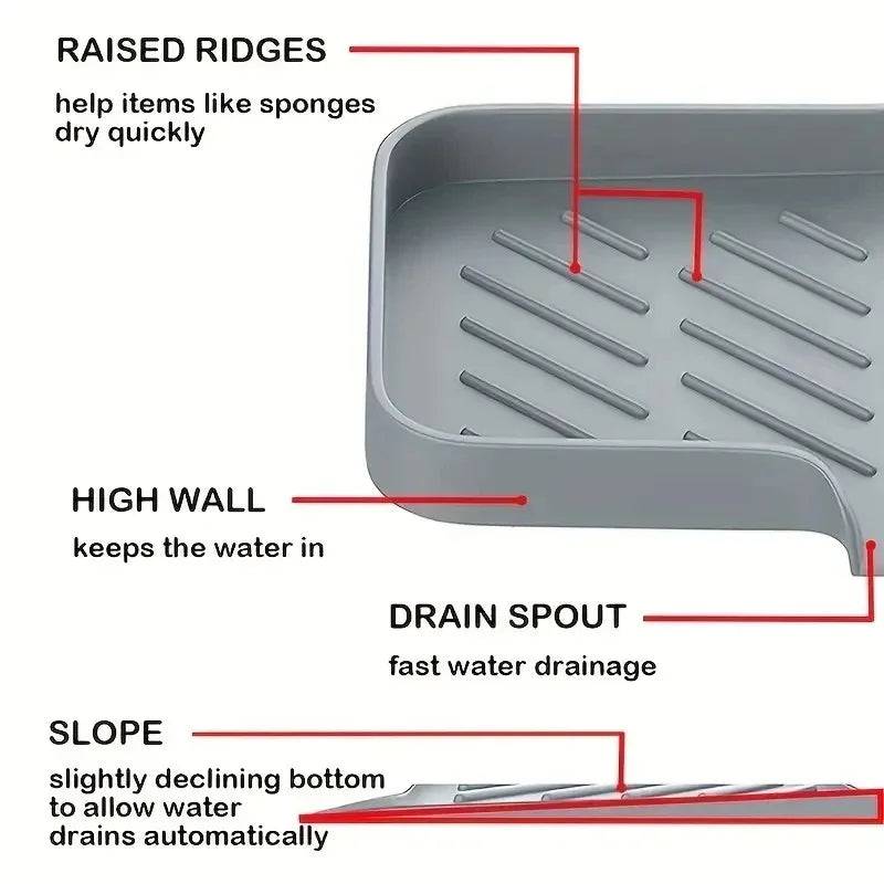 Sink Silicone Tray with Drainage