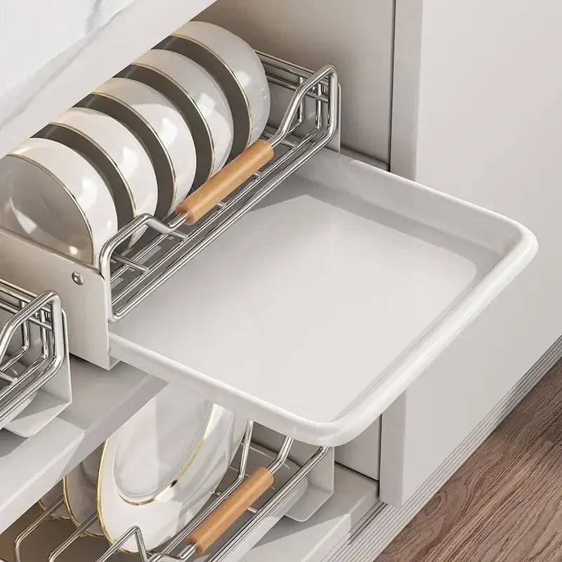 Pull-Out Kitchen Storage Dish Rack