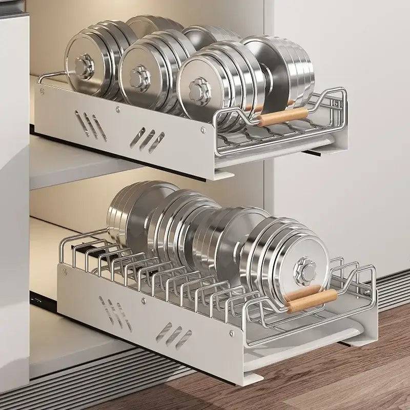 Pull-Out Kitchen Storage Dish Rack