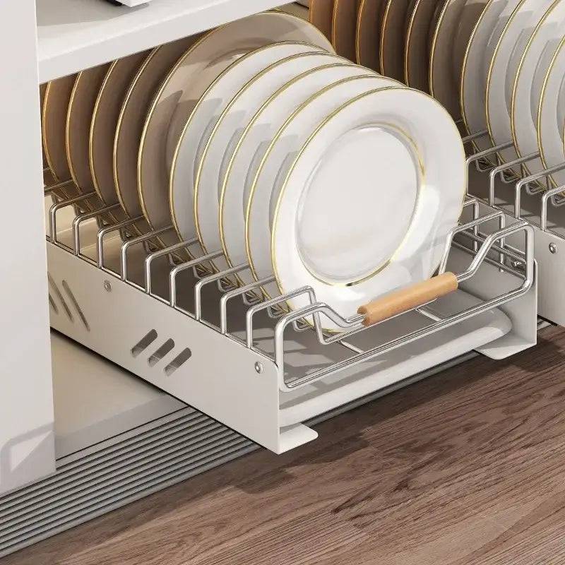Pull-Out Kitchen Storage Dish Rack