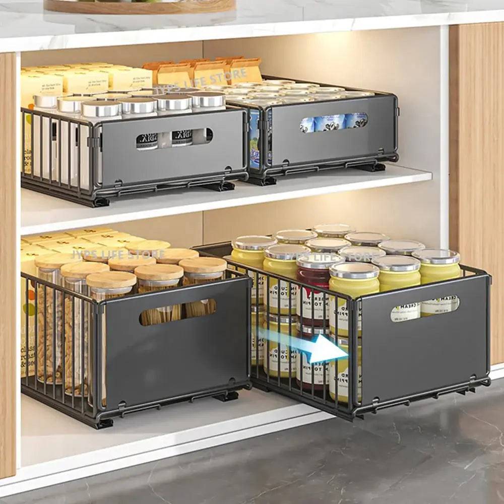 Kitchen Pull-Out Storage Rack & Spice Organiser