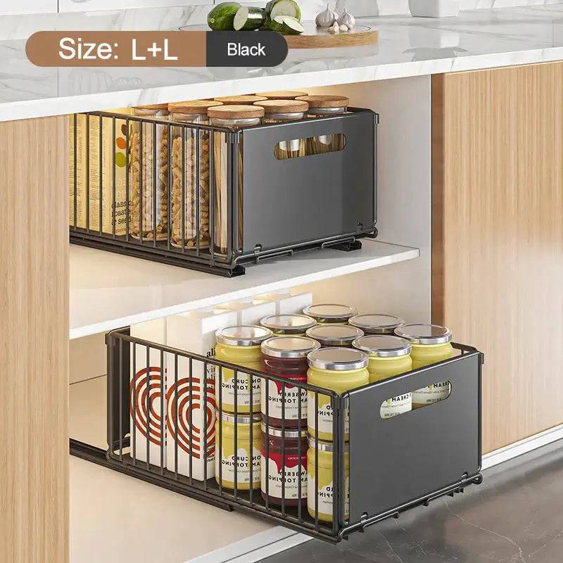Kitchen Pull-Out Storage Rack & Spice Organiser
