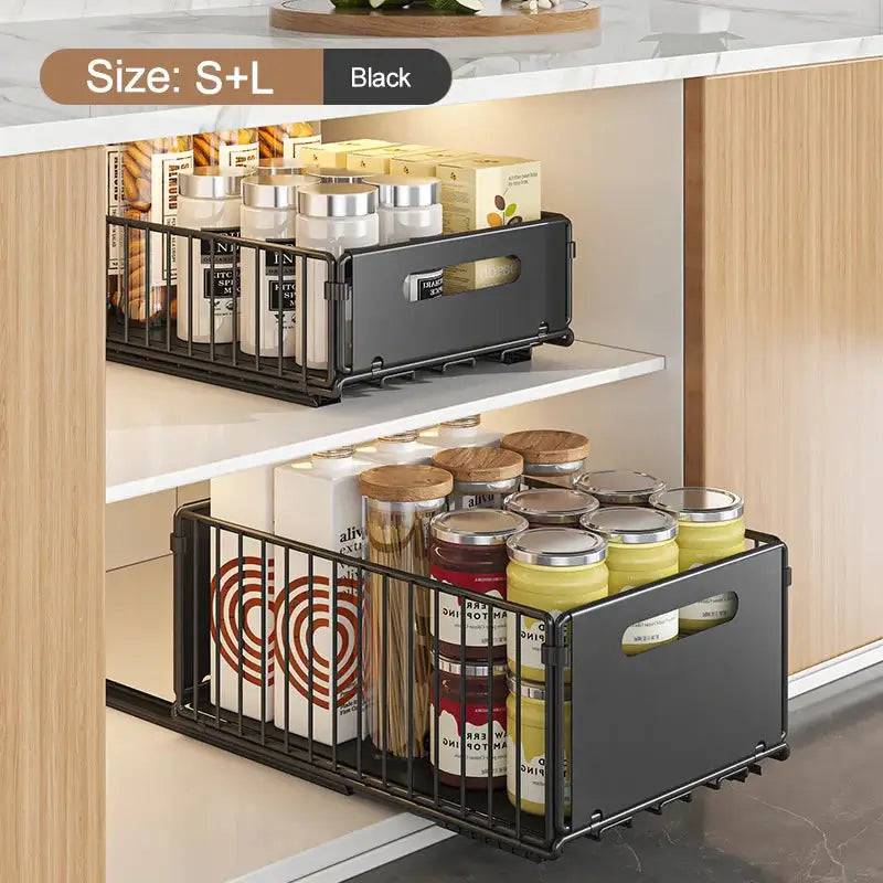 Kitchen Pull-Out Storage Rack & Spice Organiser