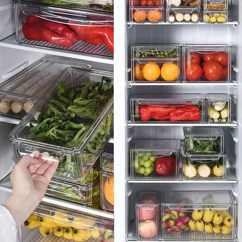 Stackable Fridge Organiser Bins with Lids