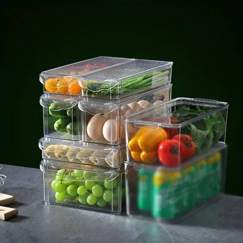 Stackable Fridge Organiser Bins with Lids