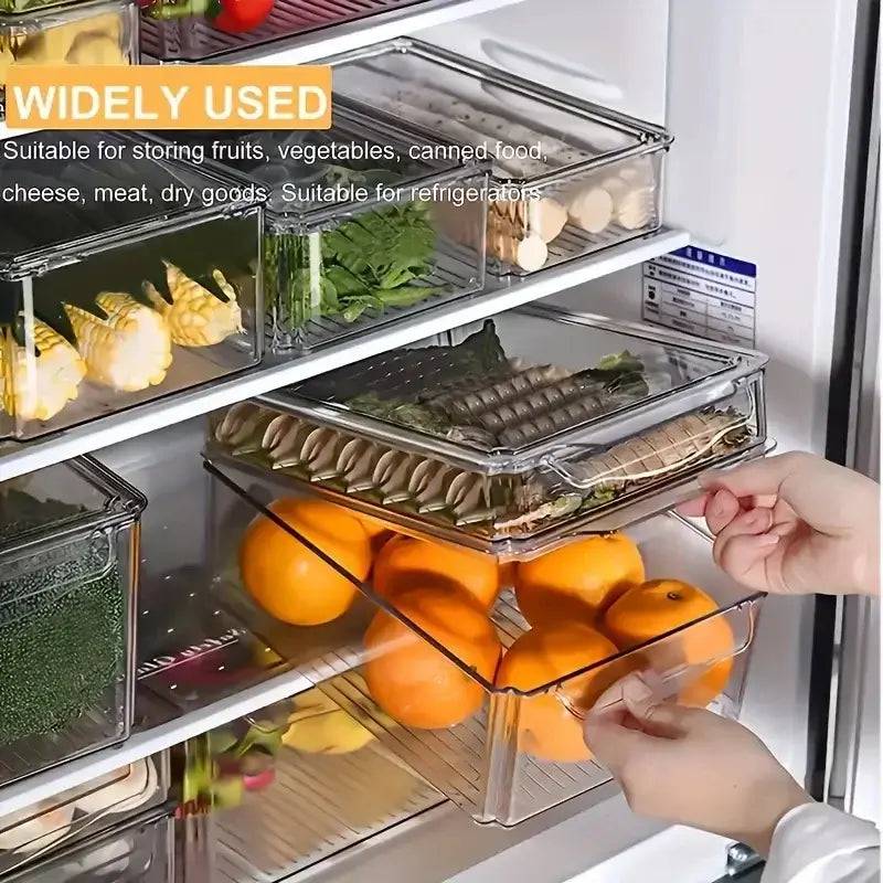 Stackable Fridge Organiser Bins with Lids