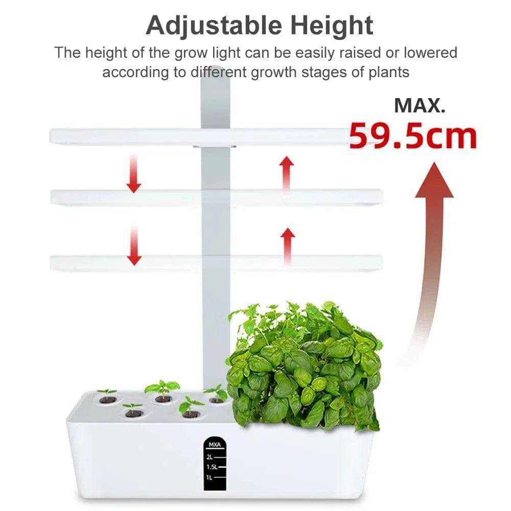 Adjustable Hydroponic Garden System with LED Grow Lights