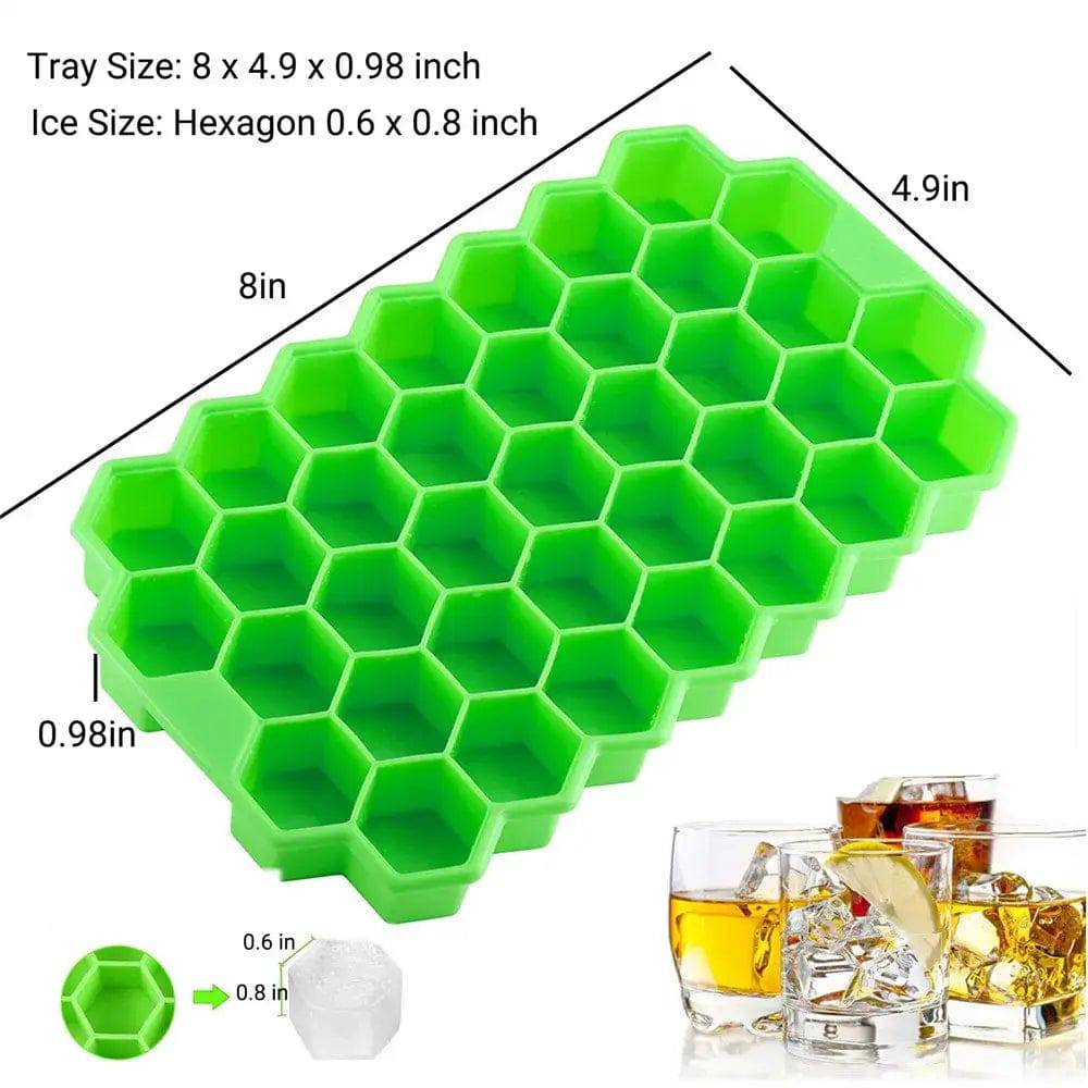 Honeycomb Silicone Ice Cube Mould with Lid Reusable Food-Grade Ice Maker