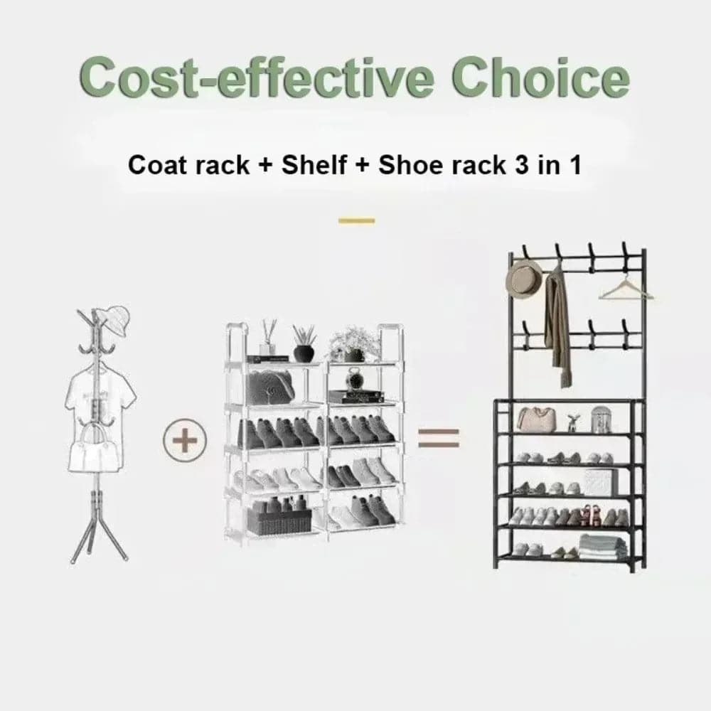Multi-Layer Shoe and Hat Rack