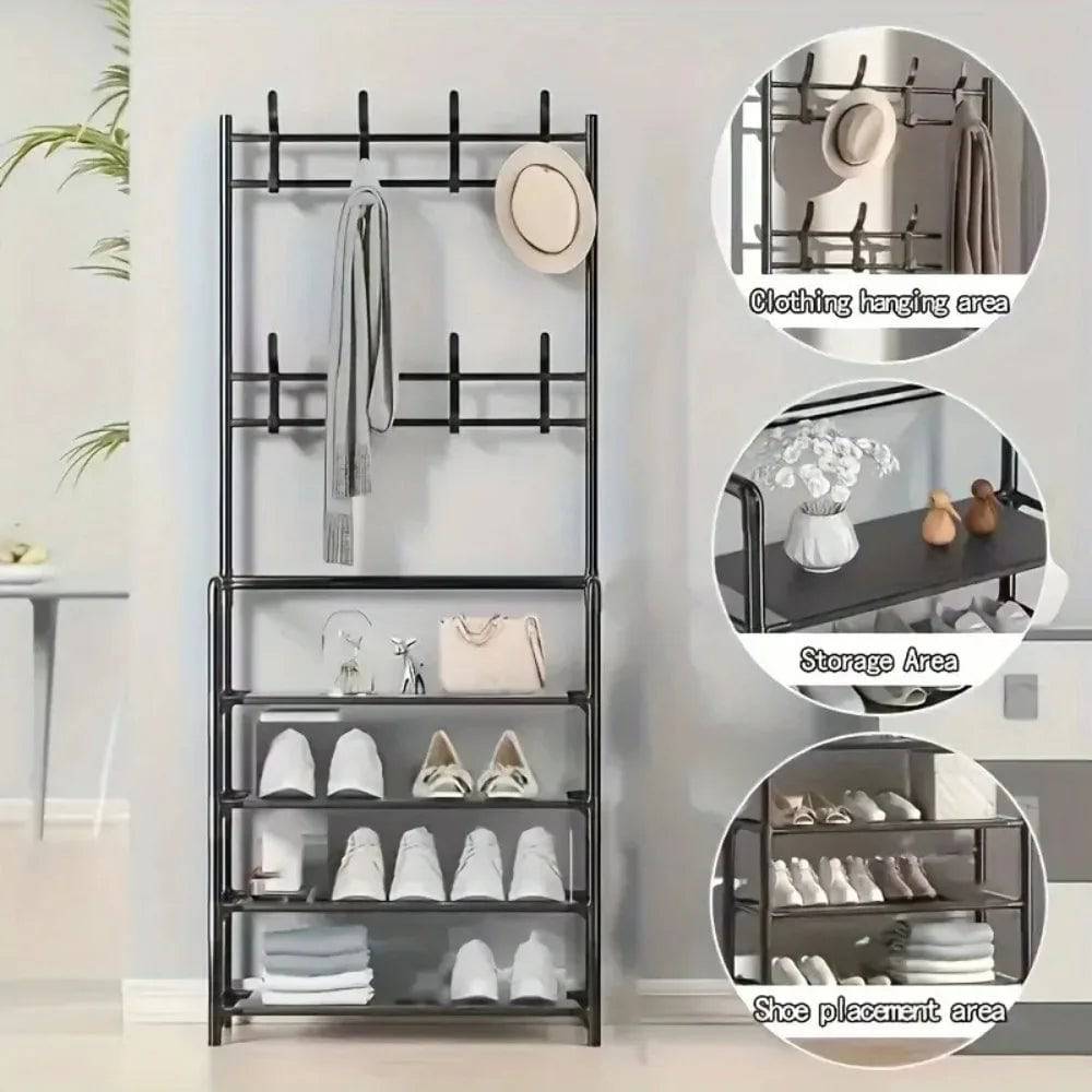 Multi-Layer Shoe and Hat Rack