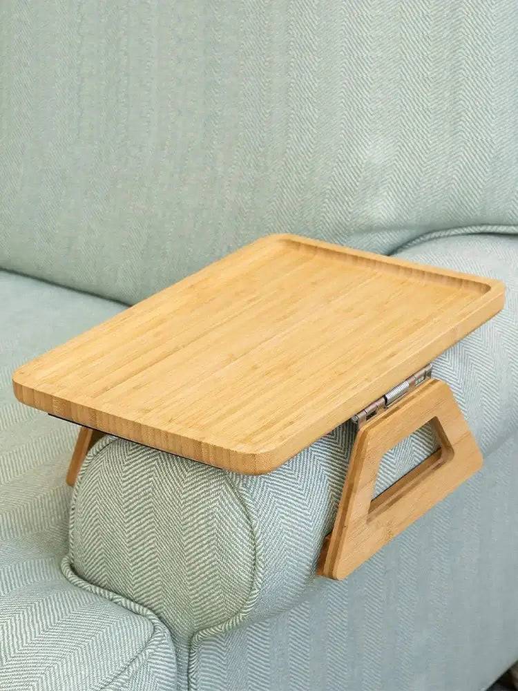 Foldable Bamboo Sofa Armrest Table
