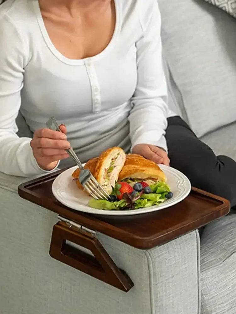 Foldable Bamboo Sofa Armrest Table