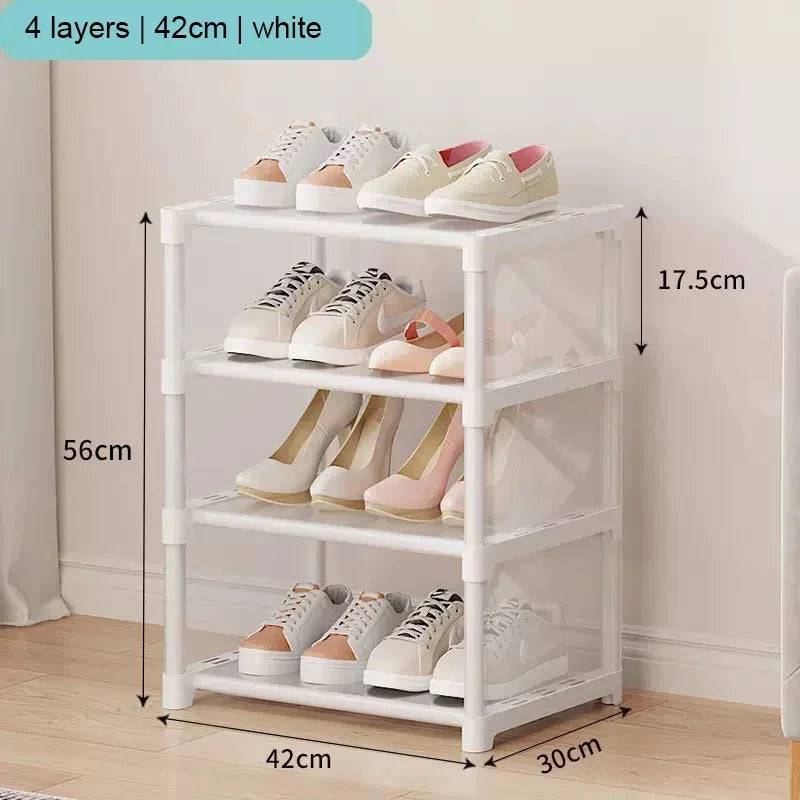 Multi-Layer Shoe Rack with Door Curtains