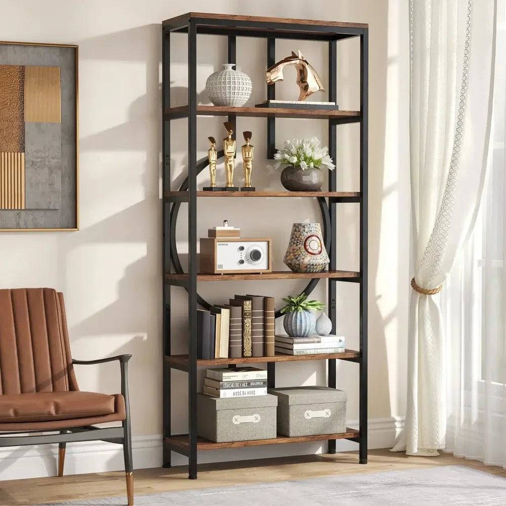 Retro 5-Tier Bookcase & Storage Shelf