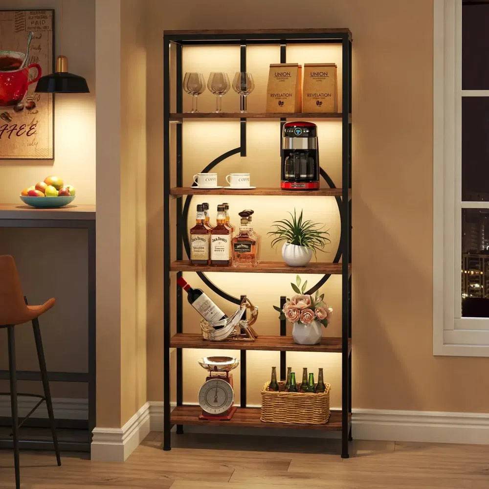 Retro 5-Tier Bookcase & Storage Shelf