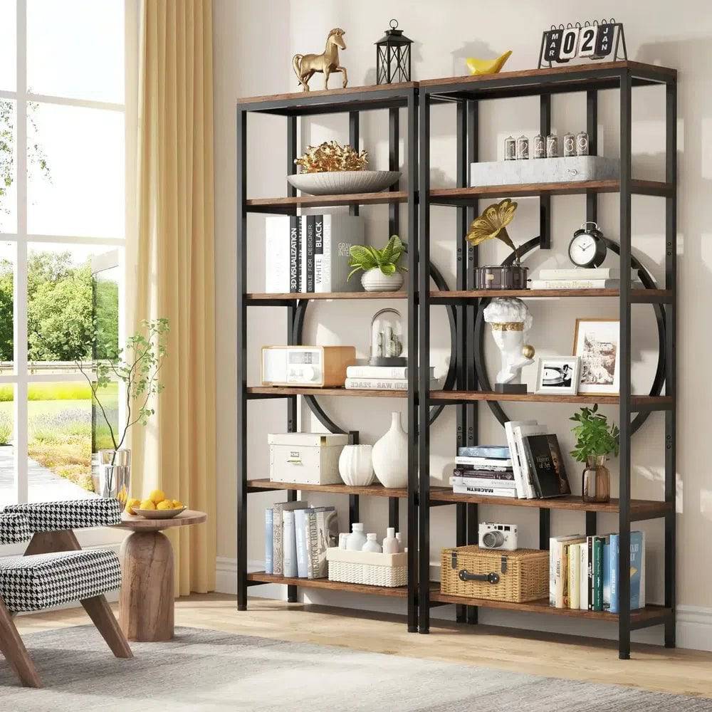 Retro 5-Tier Bookcase & Storage Shelf