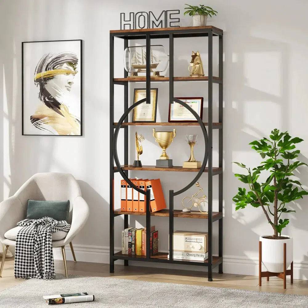 Retro 5-Tier Bookcase & Storage Shelf