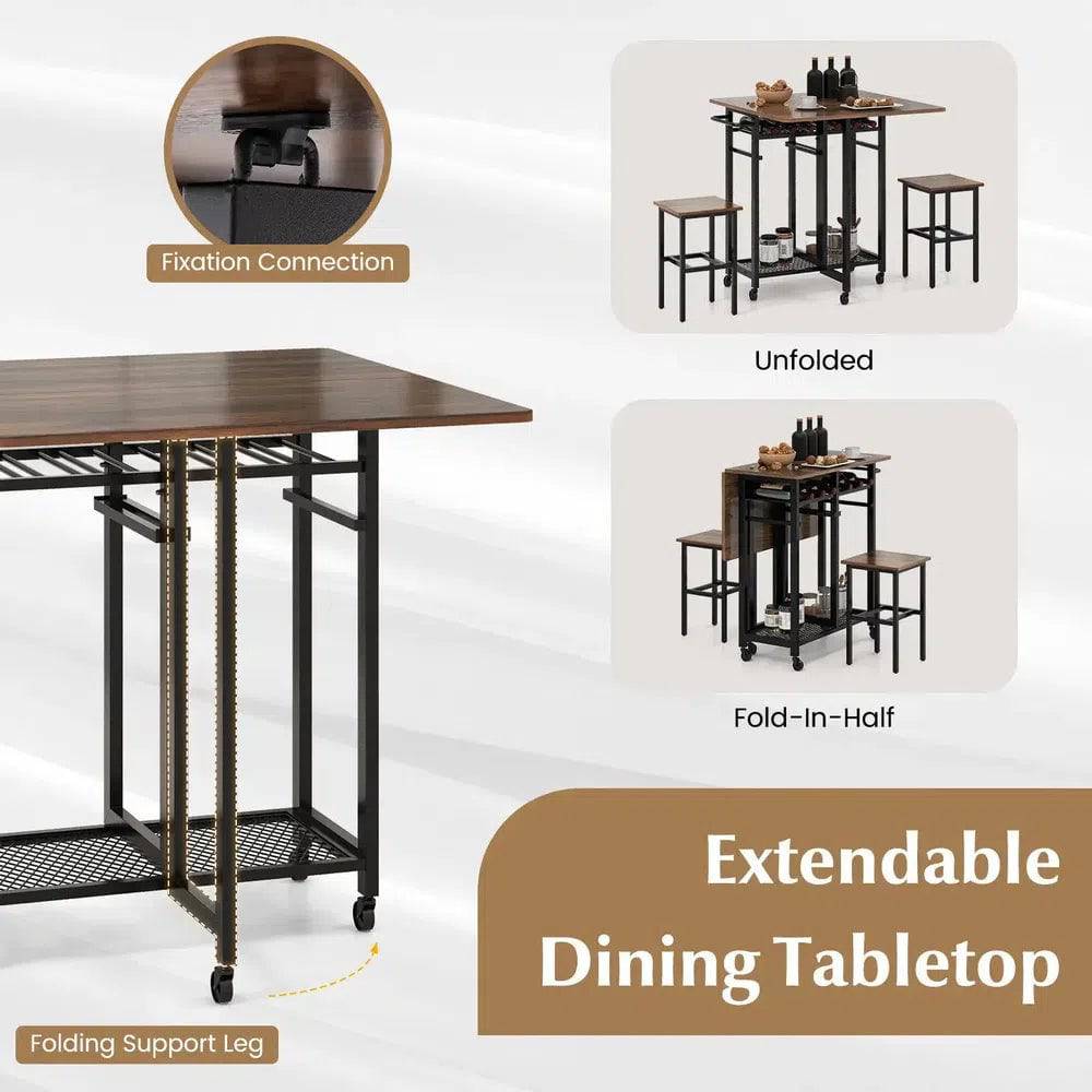 3-Piece Folding Dining Table Set