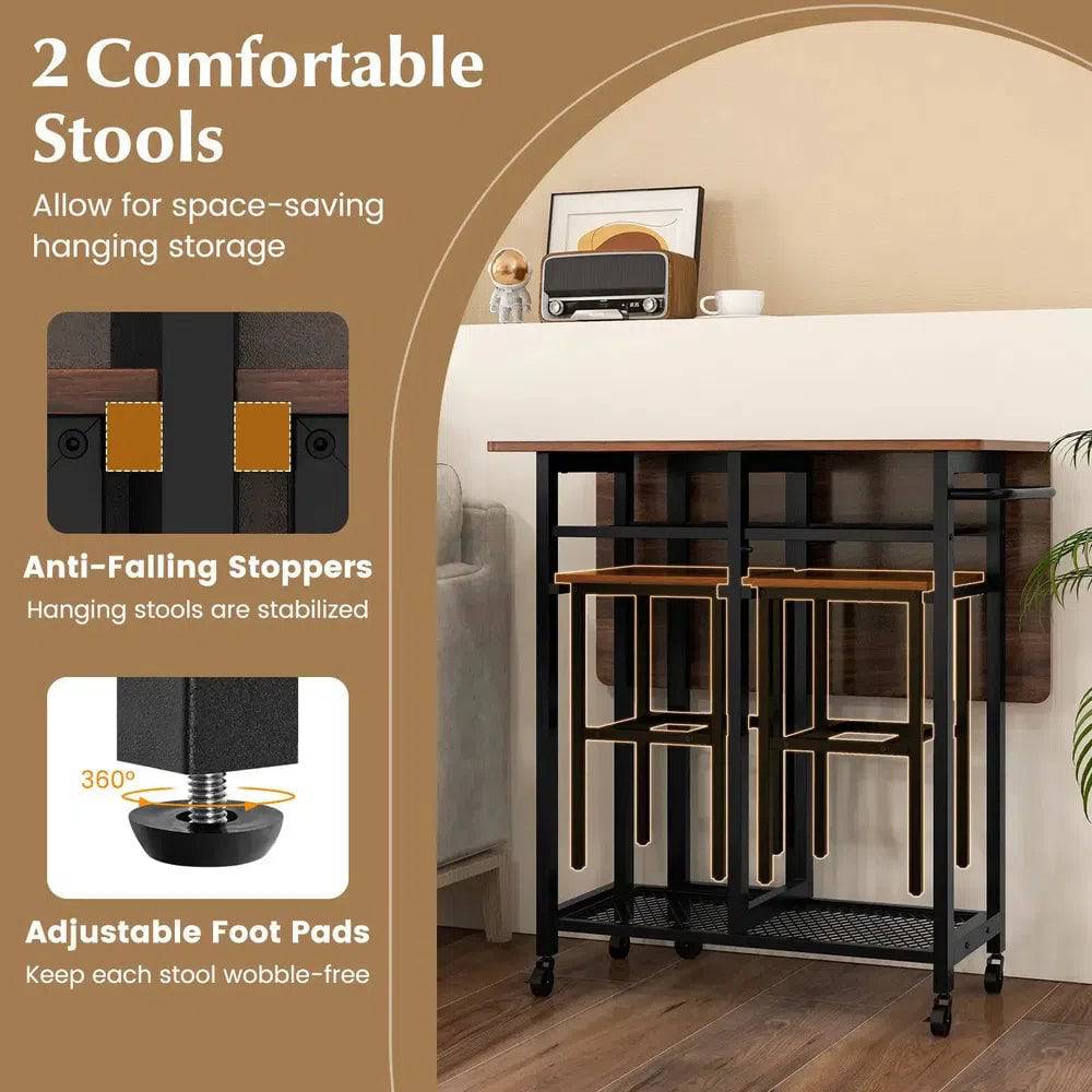 3-Piece Folding Dining Table Set