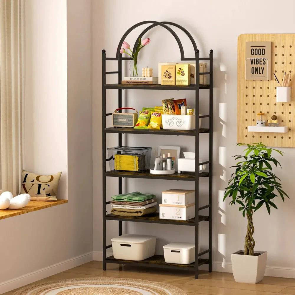 5 Tier Arched Metal Plant Stand & Bookshelf