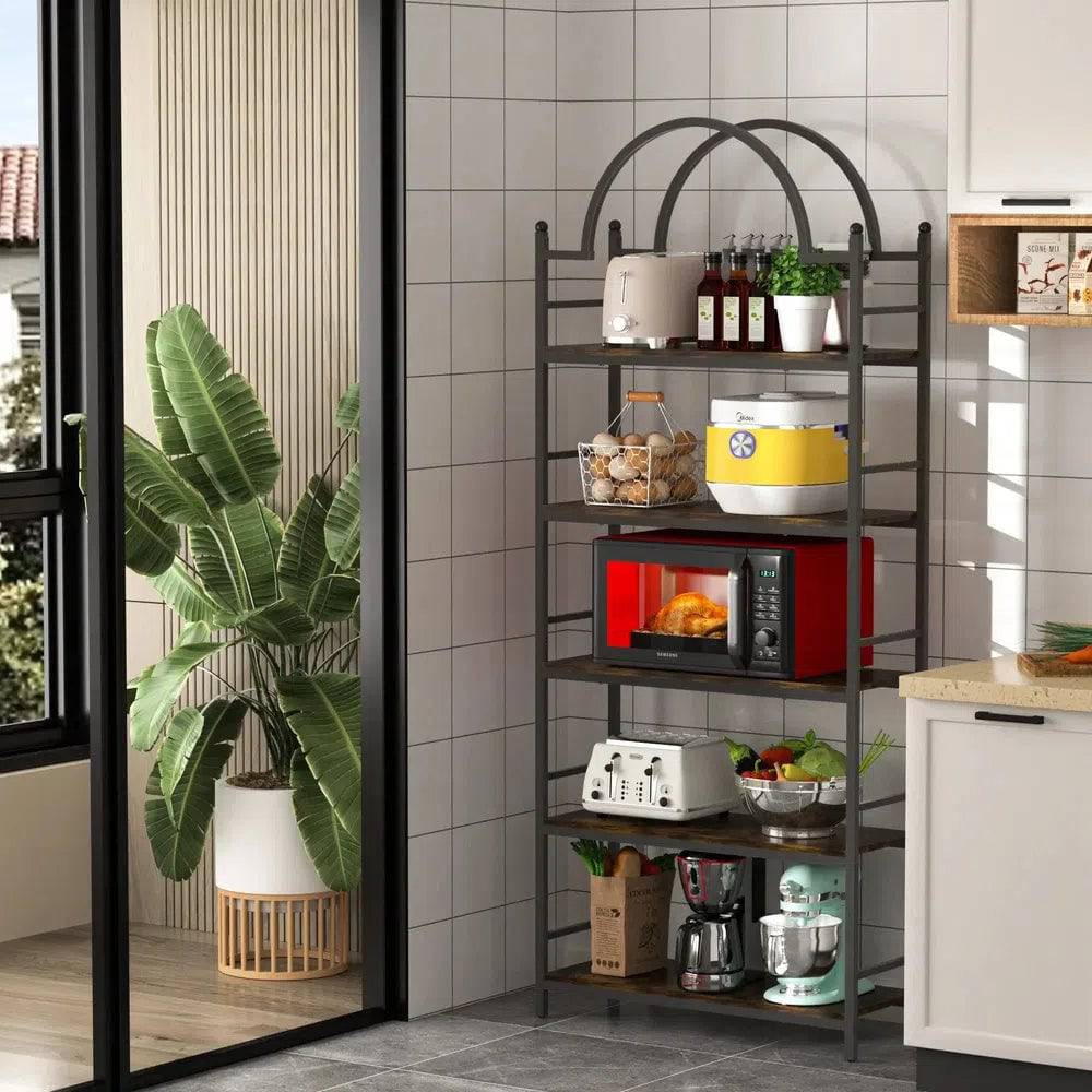 5 Tier Arched Metal Plant Stand & Bookshelf