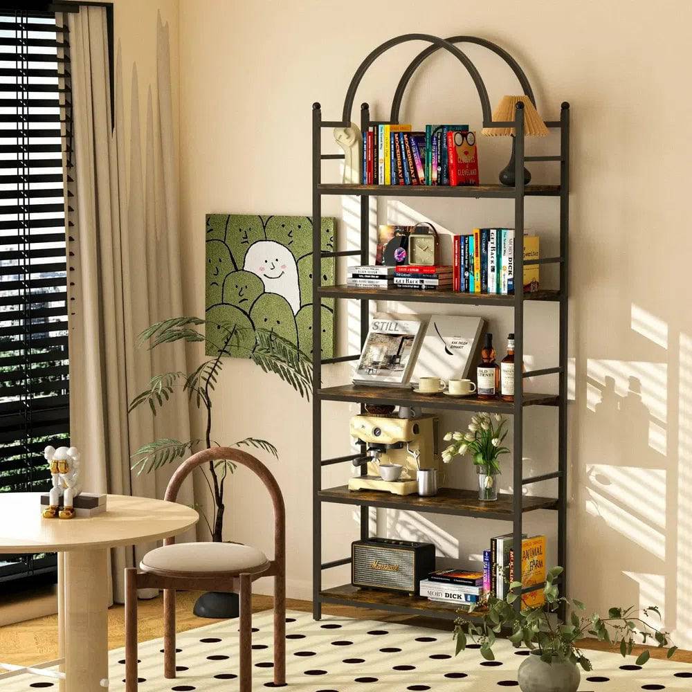 5 Tier Arched Metal Plant Stand & Bookshelf