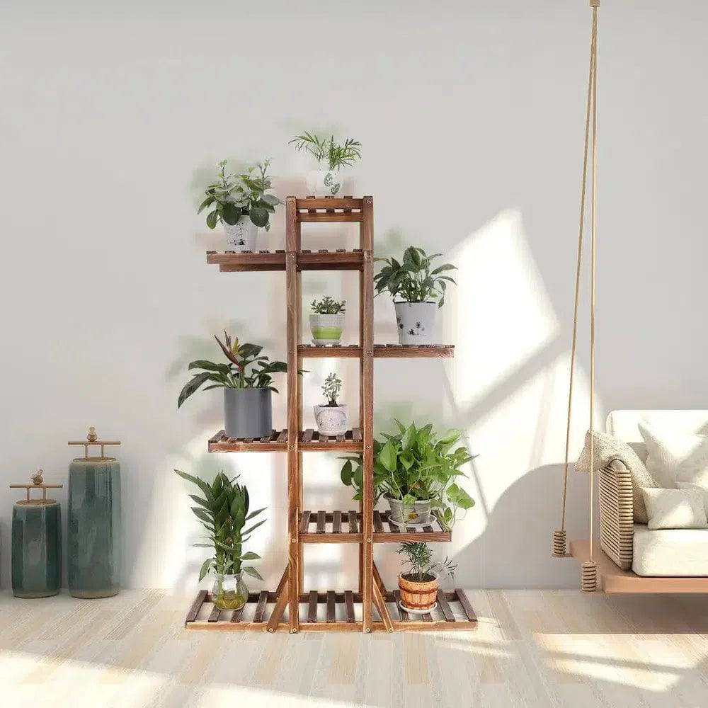 6-Tier Solid Pine Wood Plant Stand