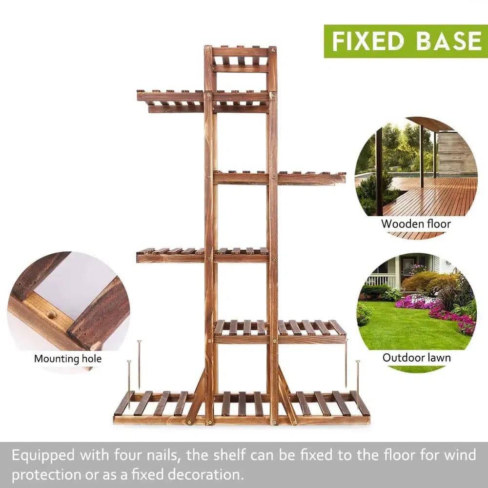 6-Tier Solid Pine Wood Plant Stand