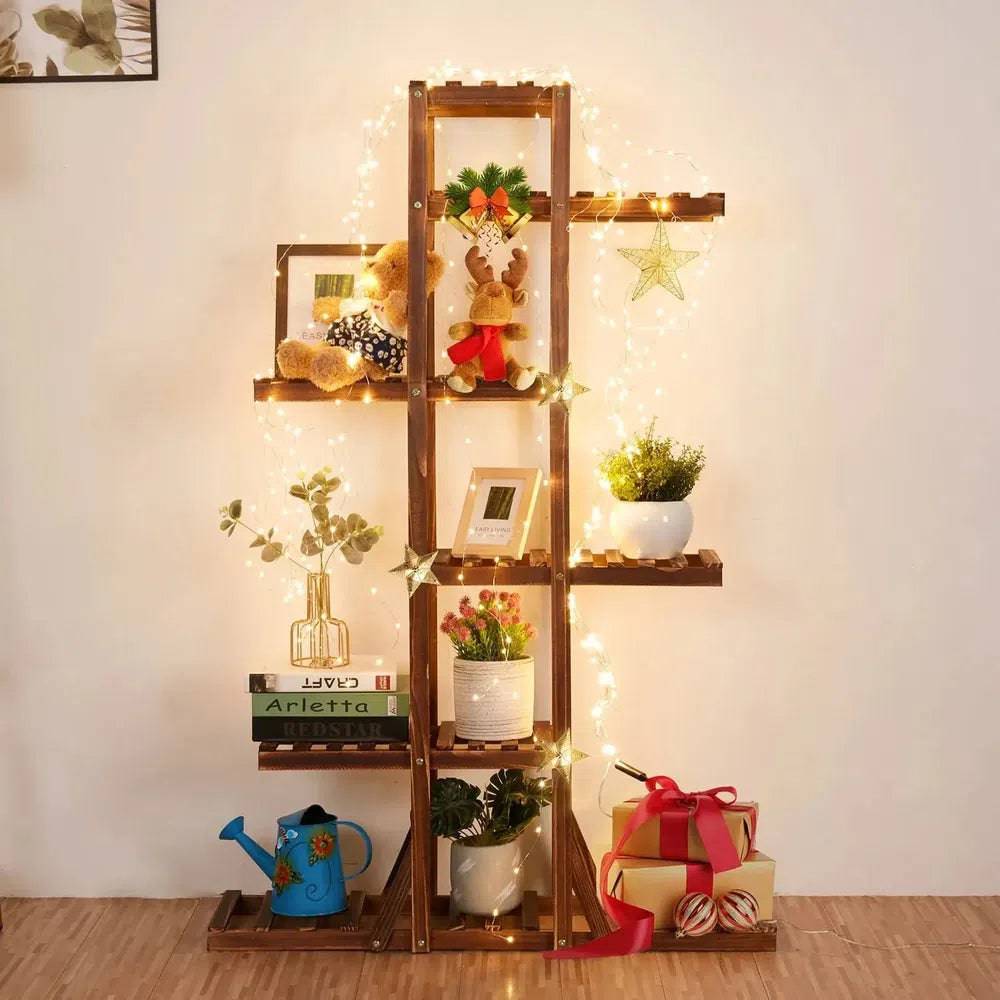 6-Tier Solid Pine Wood Plant Stand