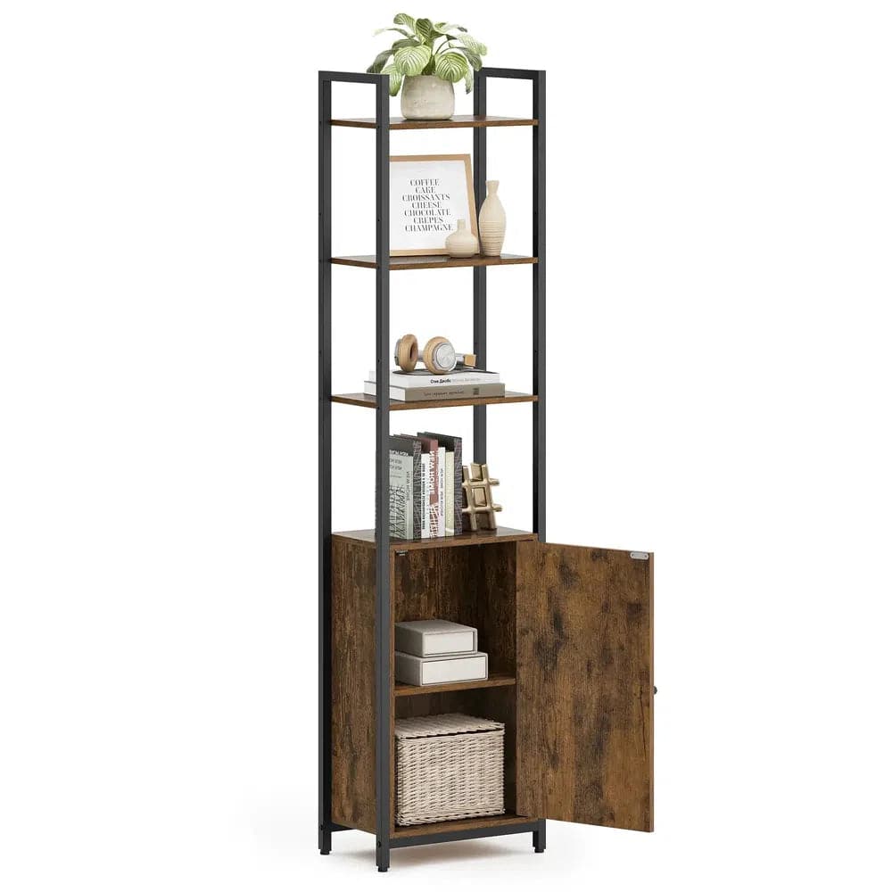 6-Tier Tall Bookcase with Adjustable Shelves
