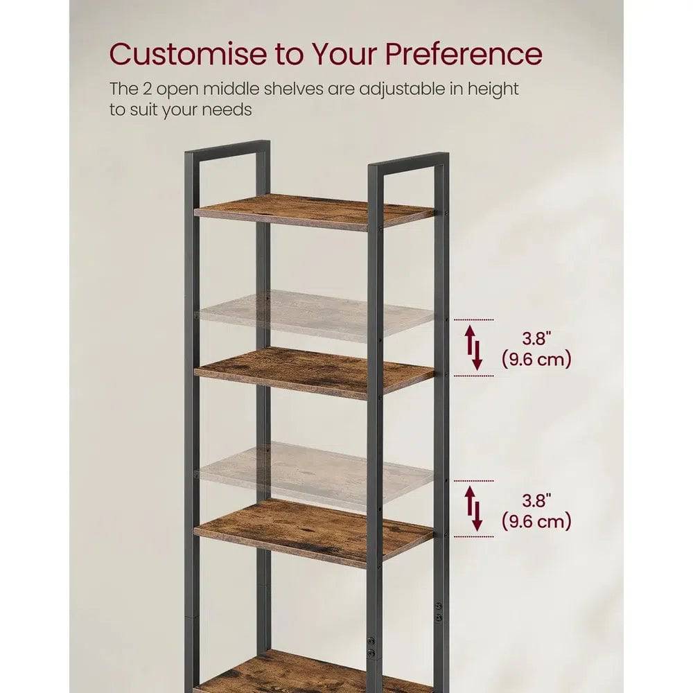 6-Tier Tall Bookcase with Adjustable Shelves