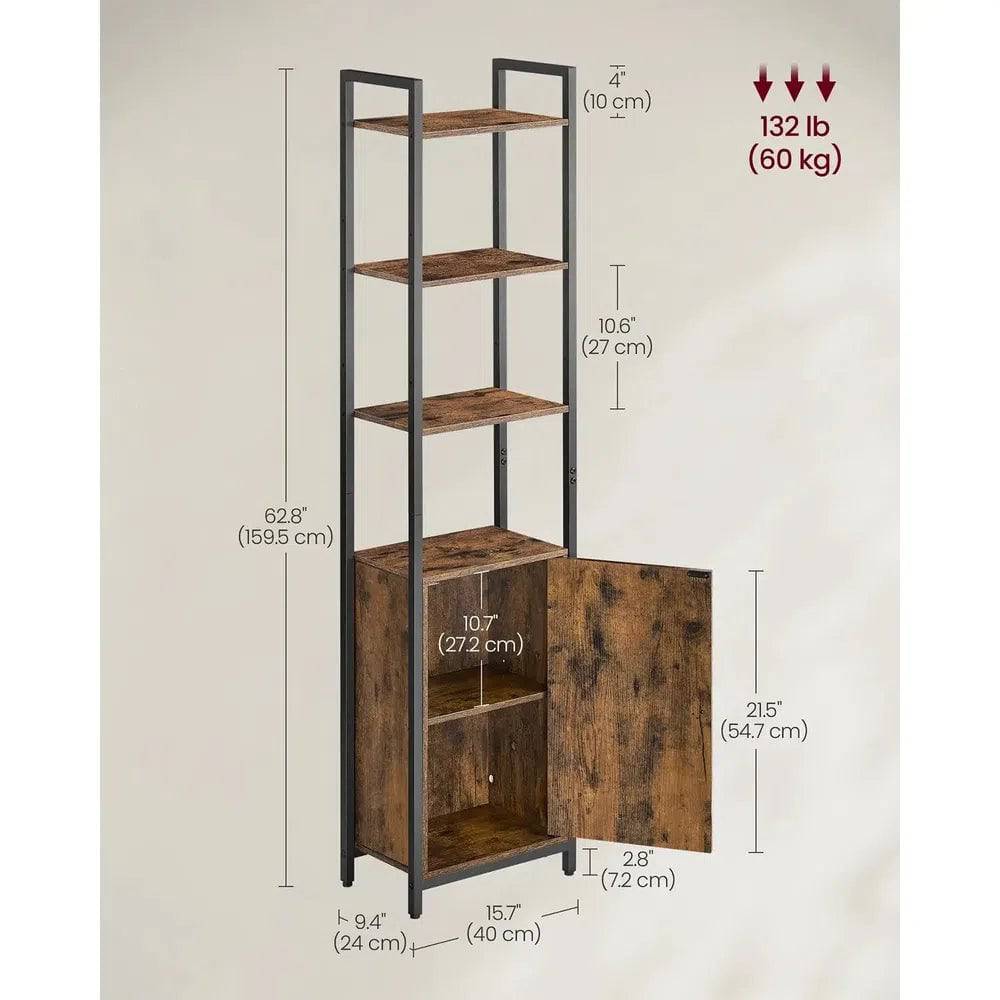 6-Tier Tall Bookcase with Adjustable Shelves