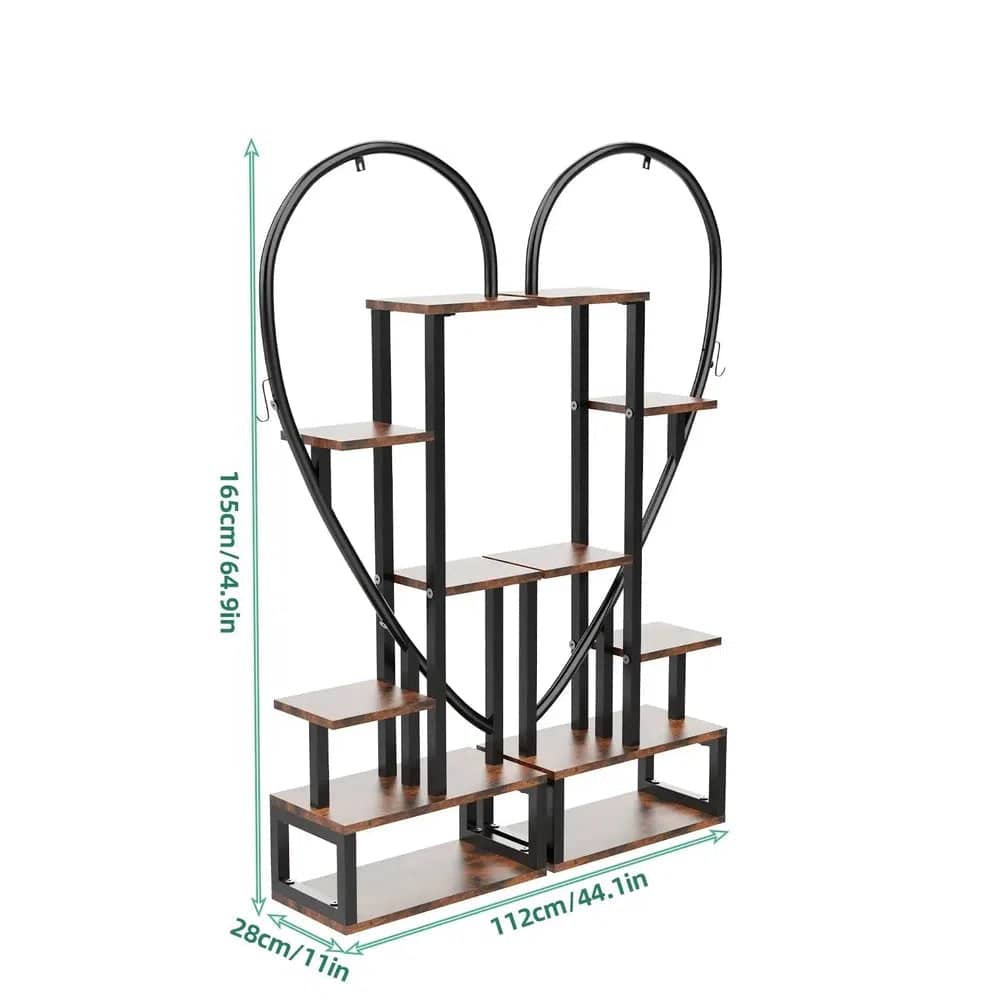 6-Tier Wood and Metal Plant Flower Rack