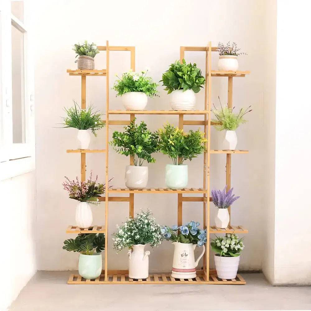 9-Tier Bamboo Plant Stand