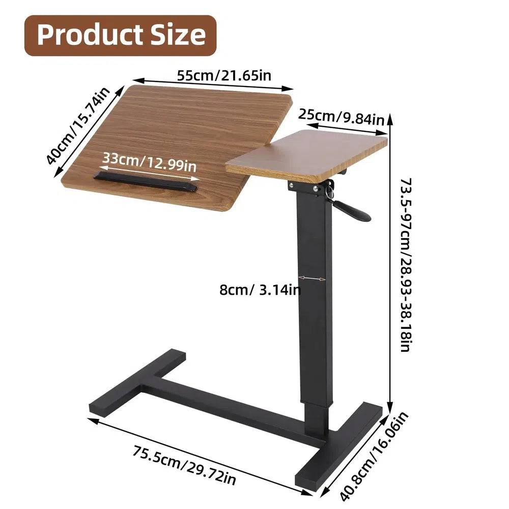 Adjustable Overbed Table with Wheels
