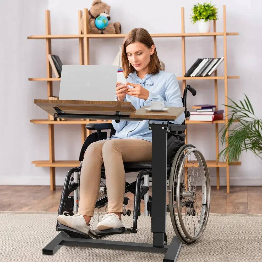 Adjustable Overbed Table with Wheels