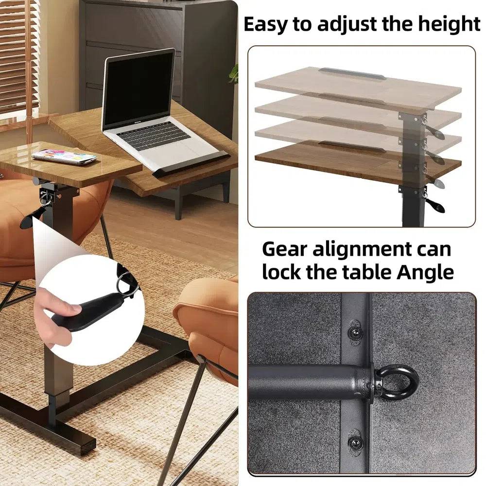 Adjustable Overbed Table with Wheels