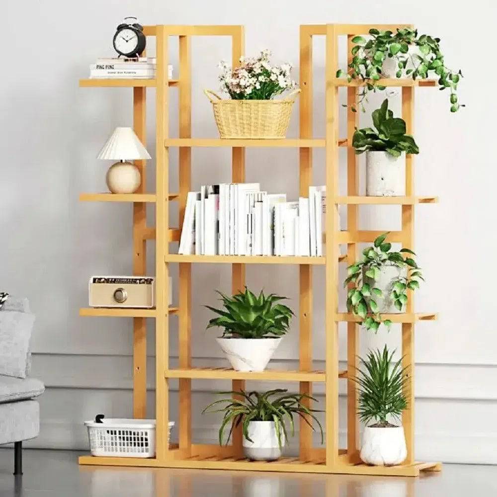 Bamboo 9-Tier Plant Stand & Storage Shelf