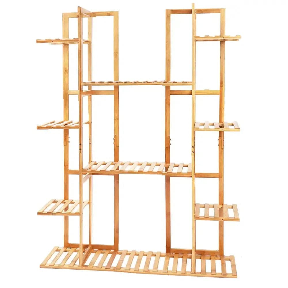 Bamboo 9-Tier Plant Stand & Storage Shelf