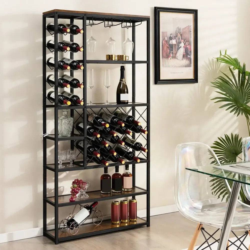 Freestanding Industrial Floor Wine Rack