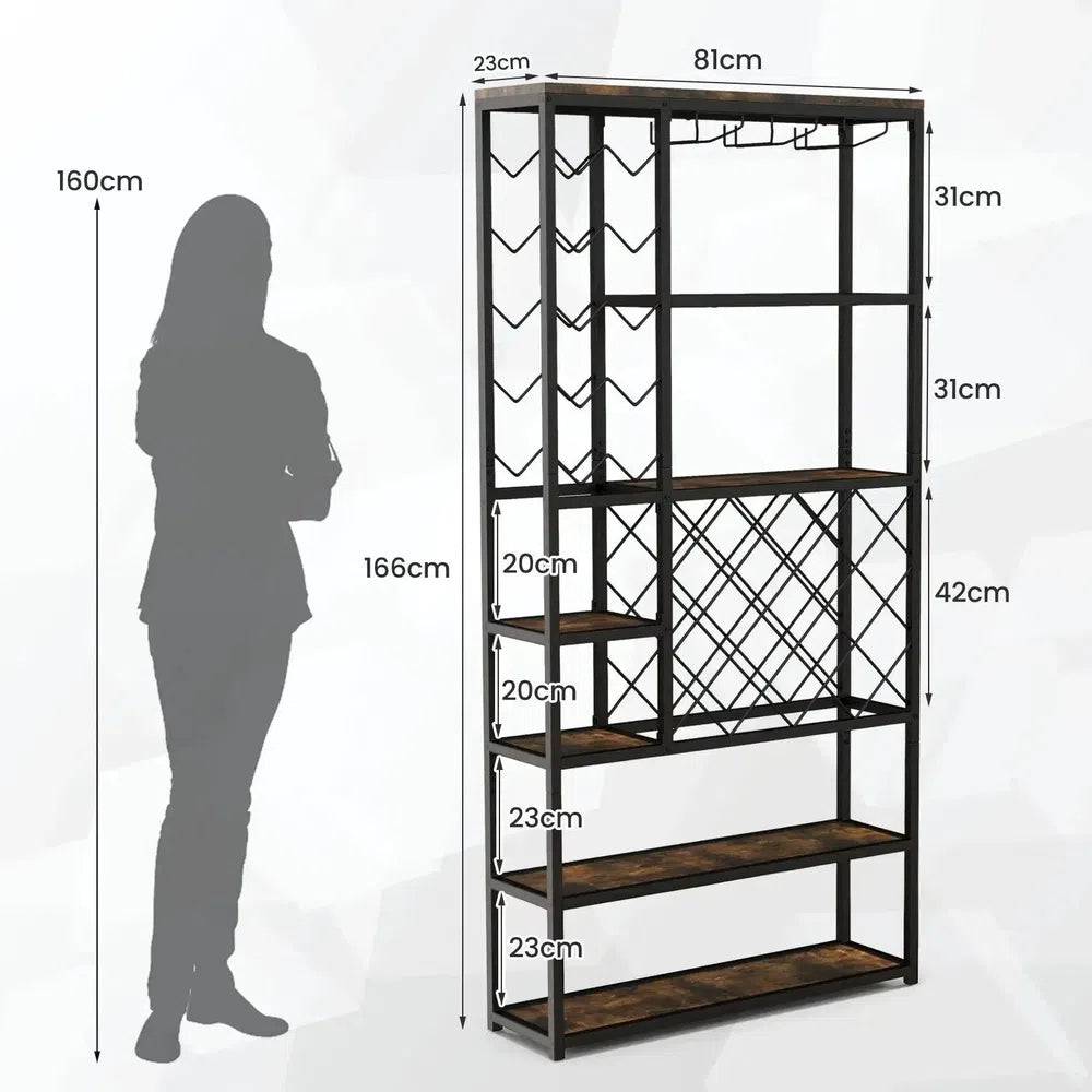 Freestanding Industrial Floor Wine Rack