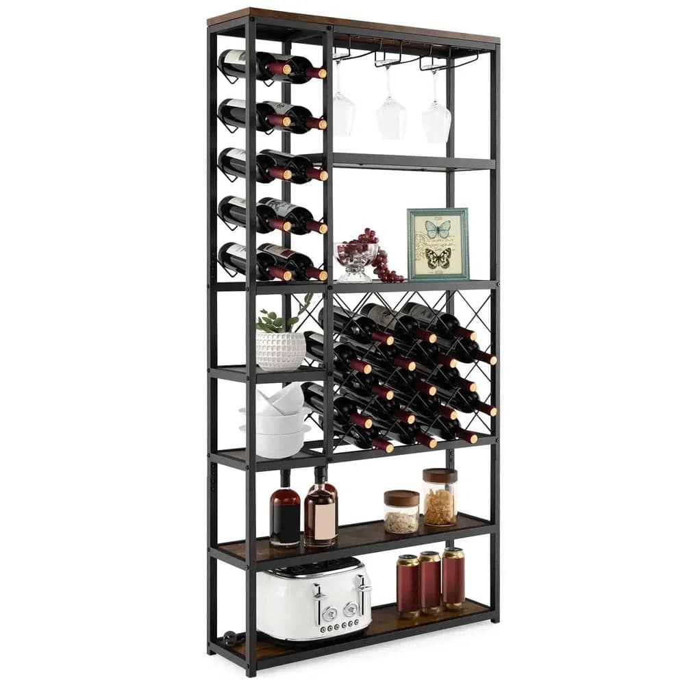 Freestanding Industrial Floor Wine Rack