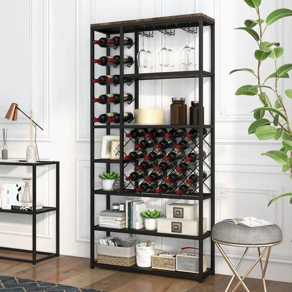Freestanding Industrial Floor Wine Rack