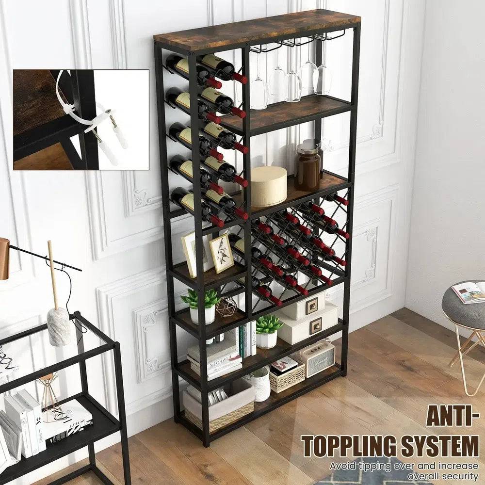 Freestanding Industrial Floor Wine Rack