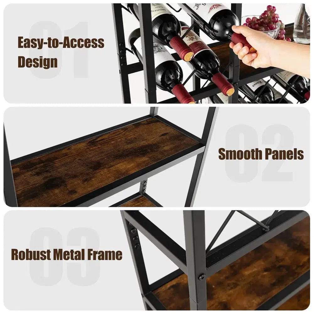 Freestanding Industrial Floor Wine Rack