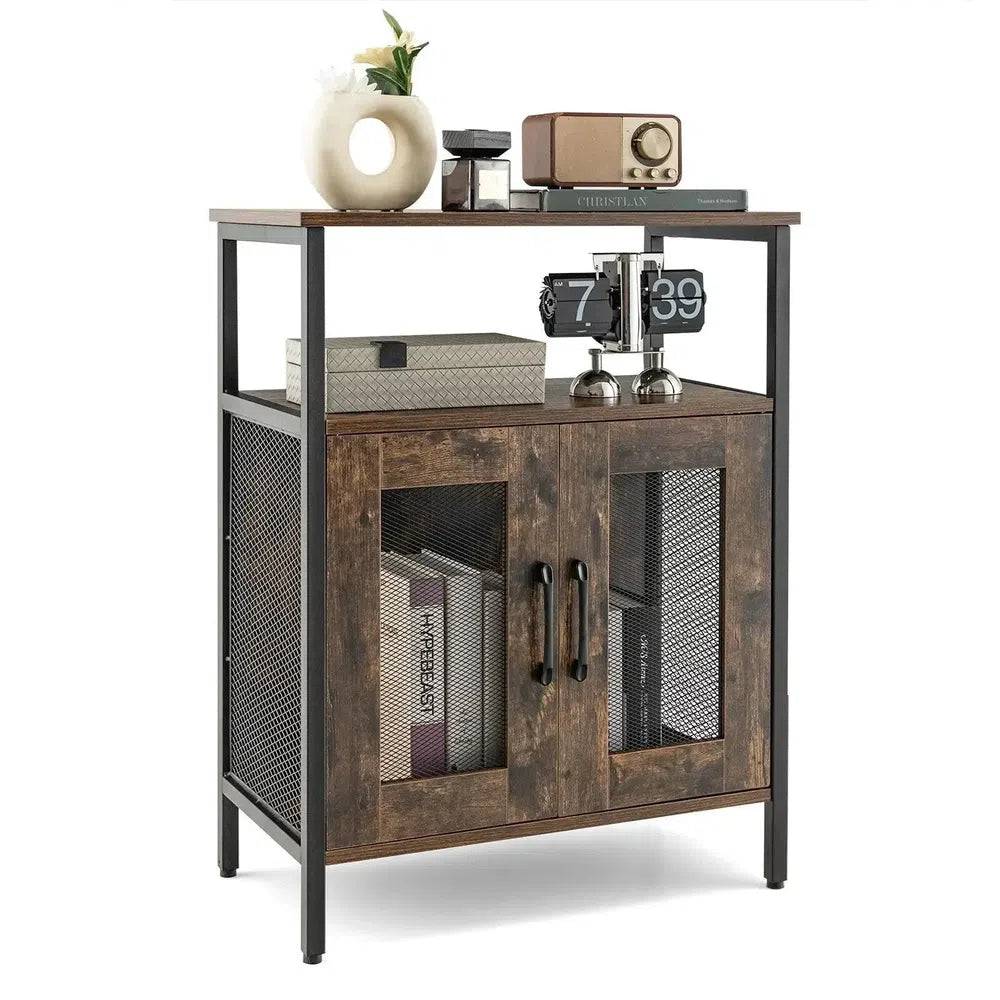 Industrial Wine Bar Cabinet Kitchen Storage Sideboard